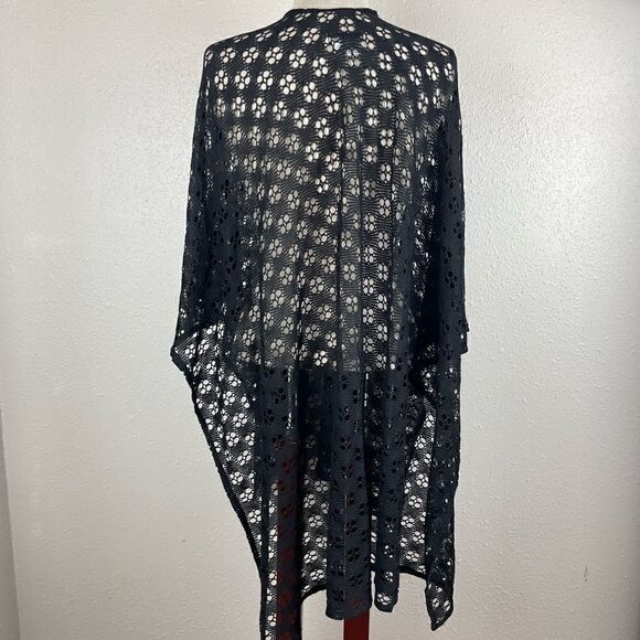 Envision Studio Black Loose Knit Cardigan Sweater Wrap One Size Fits All EUC - Picture 3 of 7